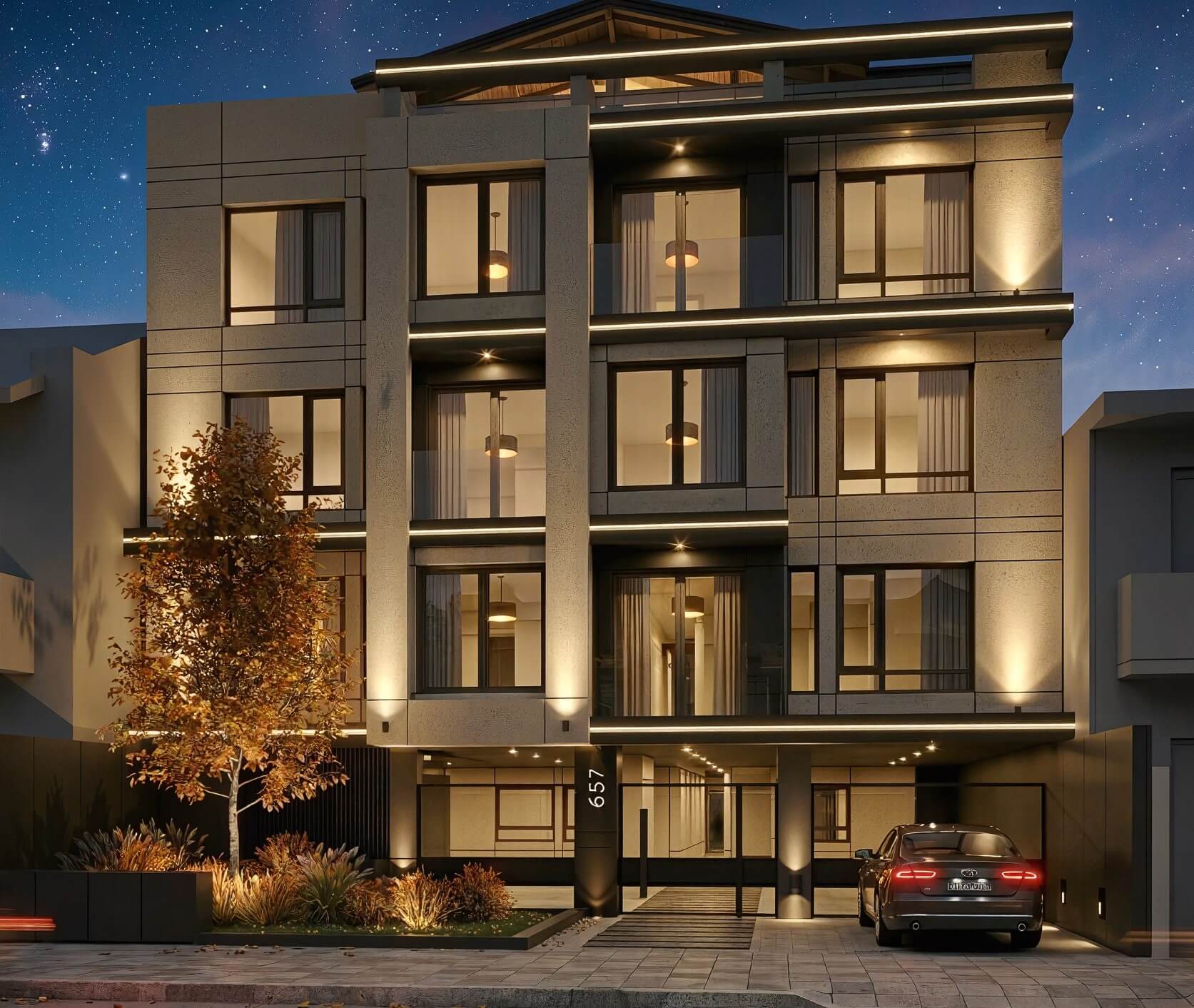 Render exterior Alba I — Villegas 657, Bariloche
