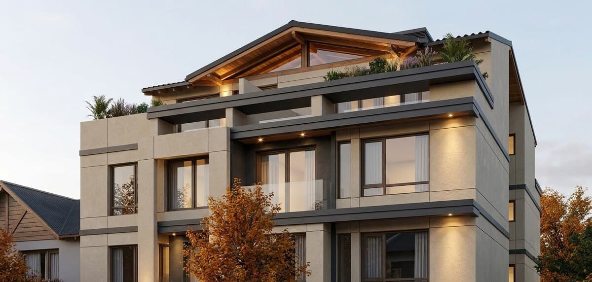 Render exterior Alba — Bariloche